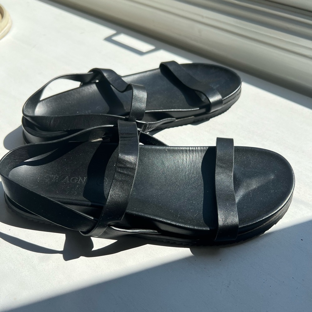 St. Agni black leather sandals almost brand new SOLD OUT - Picture 3 of 5